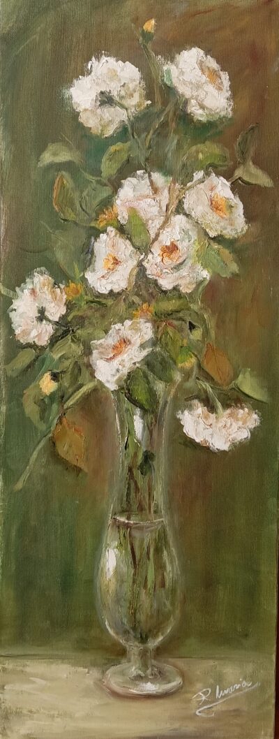 Lienzo "Calas" 80x30, Rosa María González Sierra, Pintora Sevillana